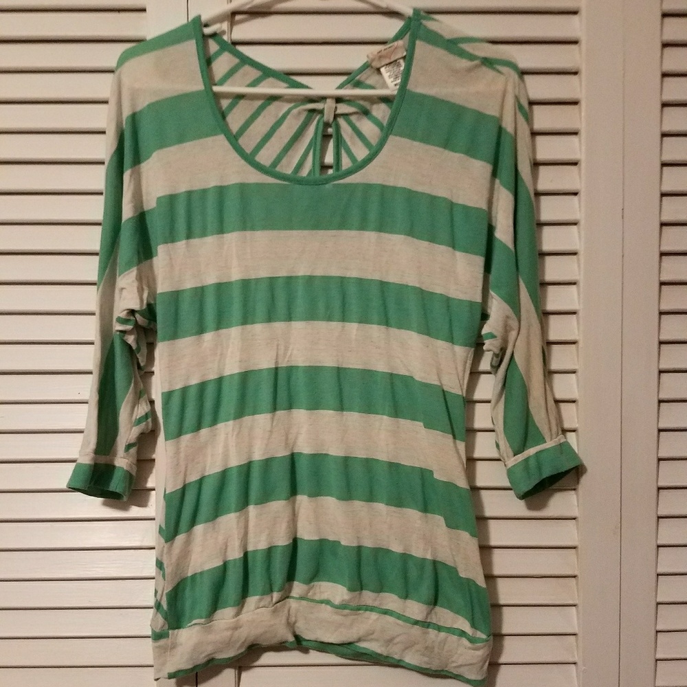 3/4 sleeve with peephole cutout in back